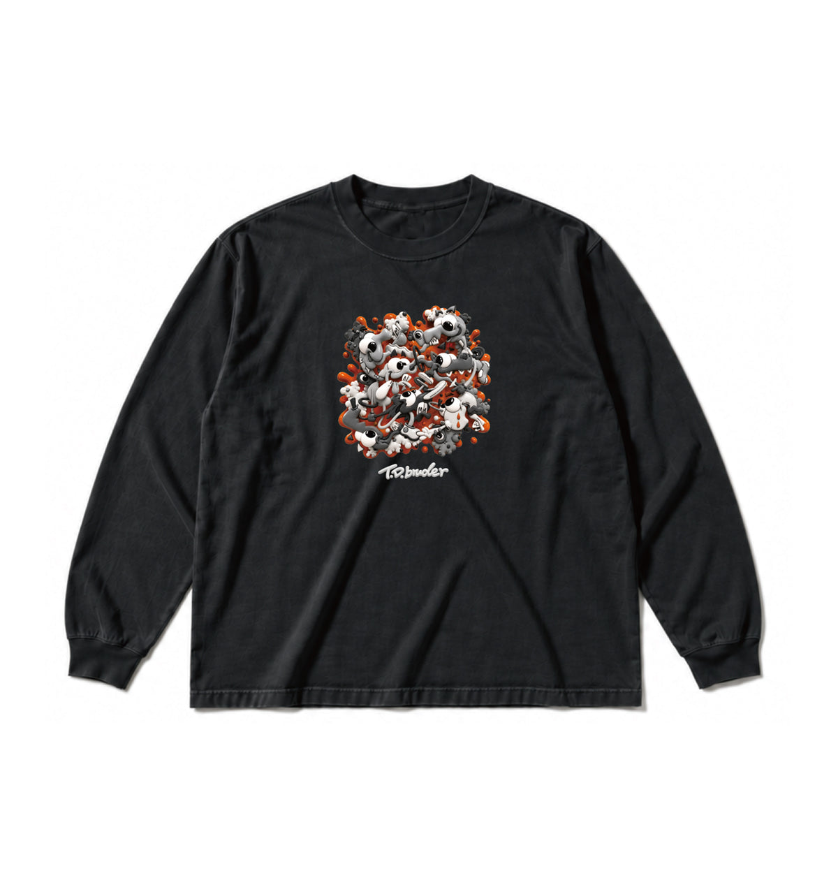 T.D. 3D Design Long-Tee / Vintage Black