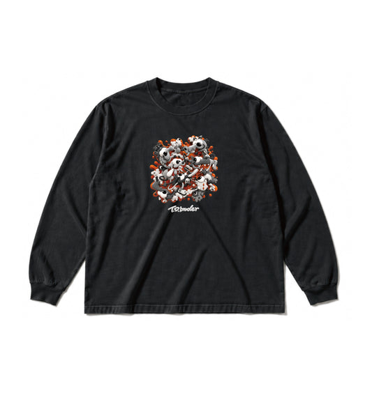 T.D. 3D Design Long-Tee / Vintage Black