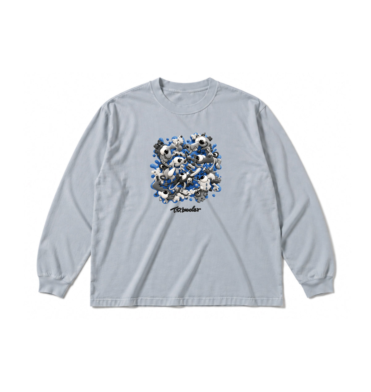 T.D. 3D Design Long-Tee / Ice Grey