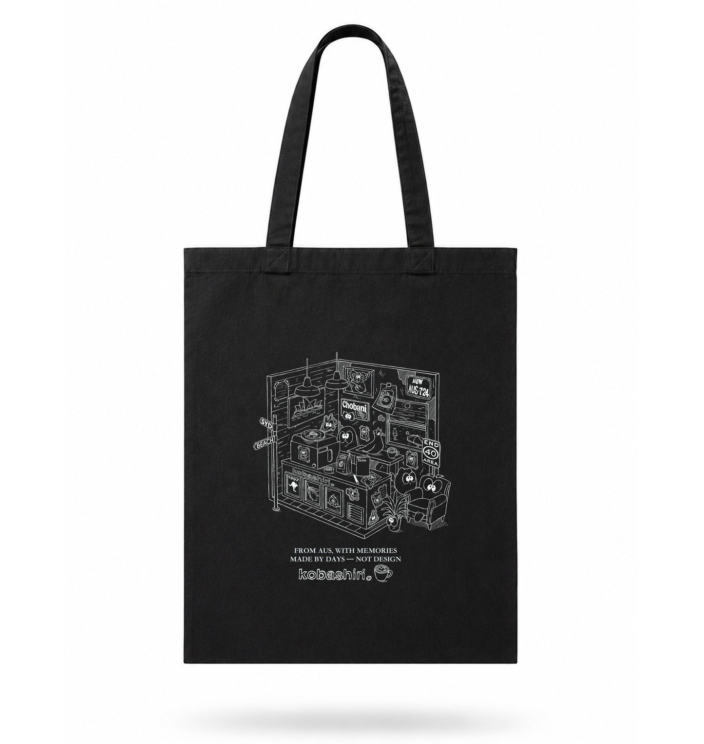 MADE BY DAYS Tote Bag - Kobashiri。x T.D. / Black