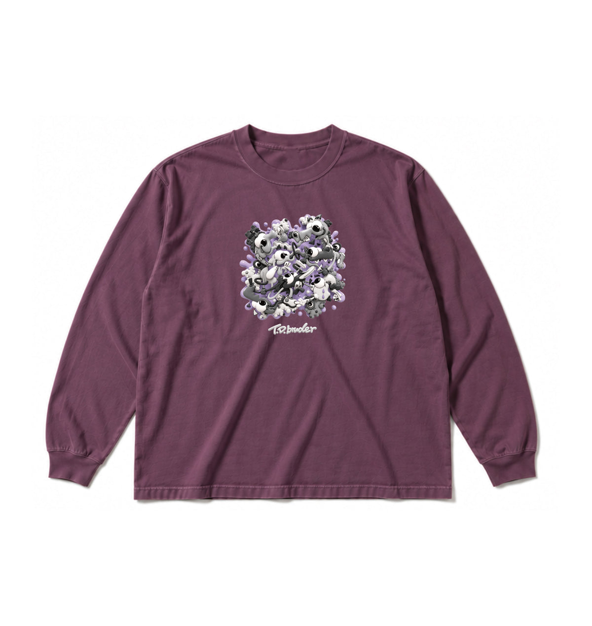 T.D. 3D Design Long-Tee / Vintage Purple