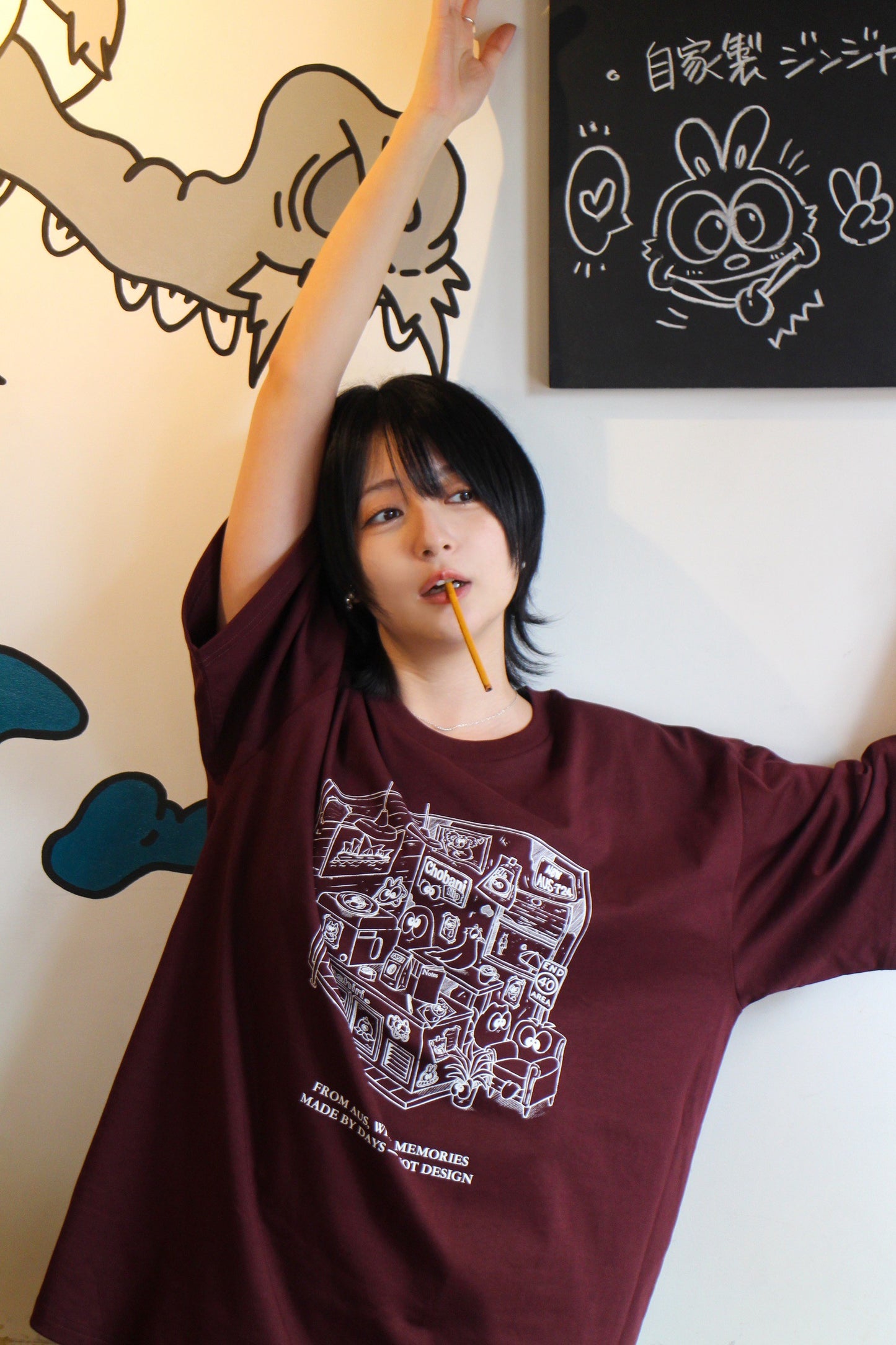 MADE BY DAYS Tee - Kobashiri。x T.D. / Burgundy