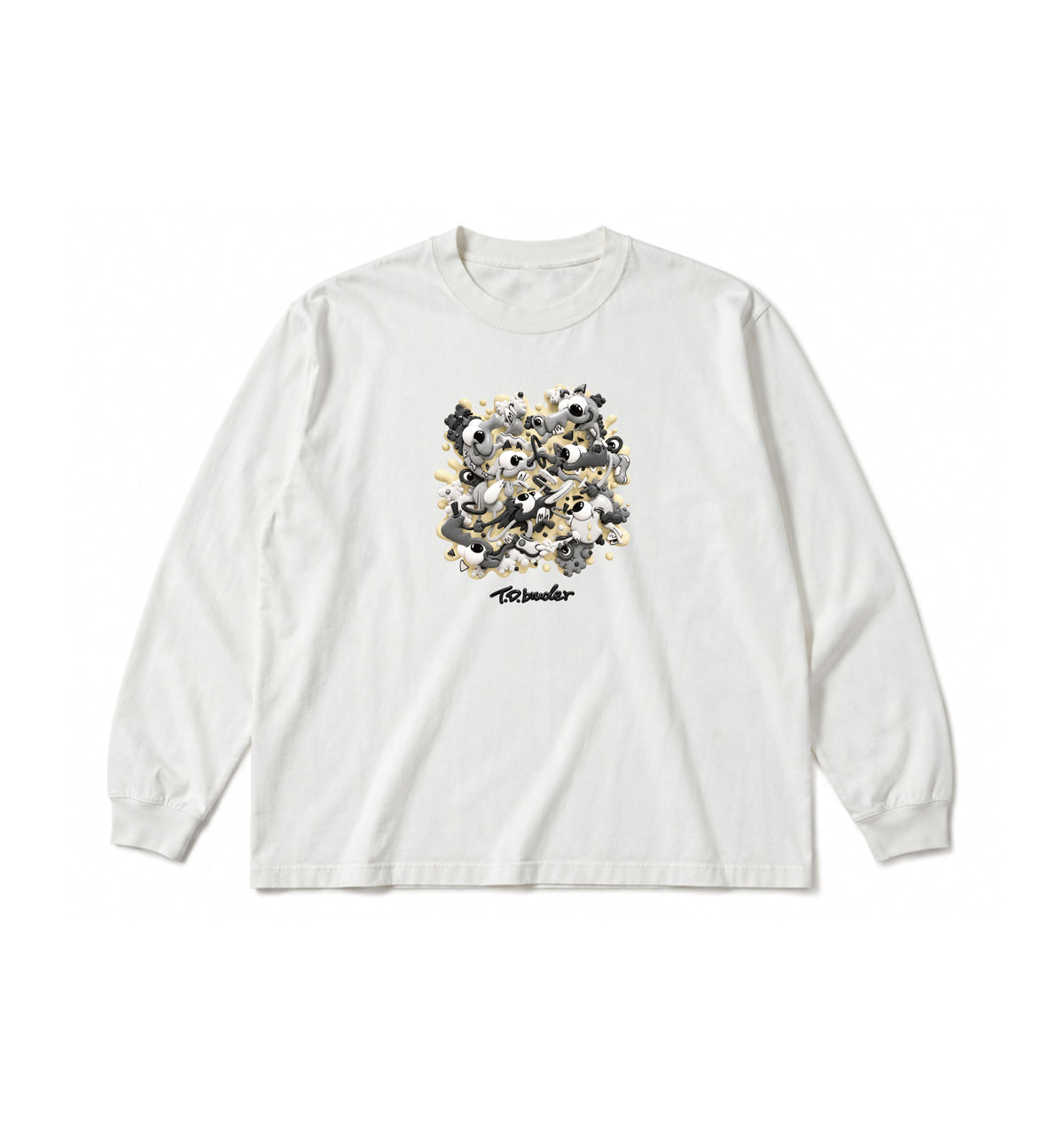T.D. 3D Design Long-Tee / Vintage White